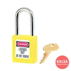 Master Lock 410YLW Yellow Keyed Different Safety Padlock Zenex Thermoplastic 1