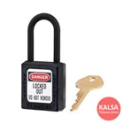 Master Lock 406BLK Black Keyed Different Safety Padlock Zenex Thermoplastic 1